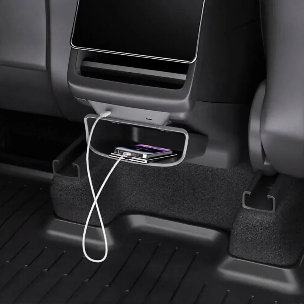 Rear Center Console Cover & Storage Box for Model 3 Highland & Model Y Juniper | TPE Protection