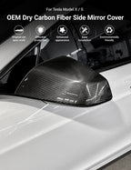 Tesla Model S/X Dry Carbon Fiber OEM-Style Side Mirror Covers