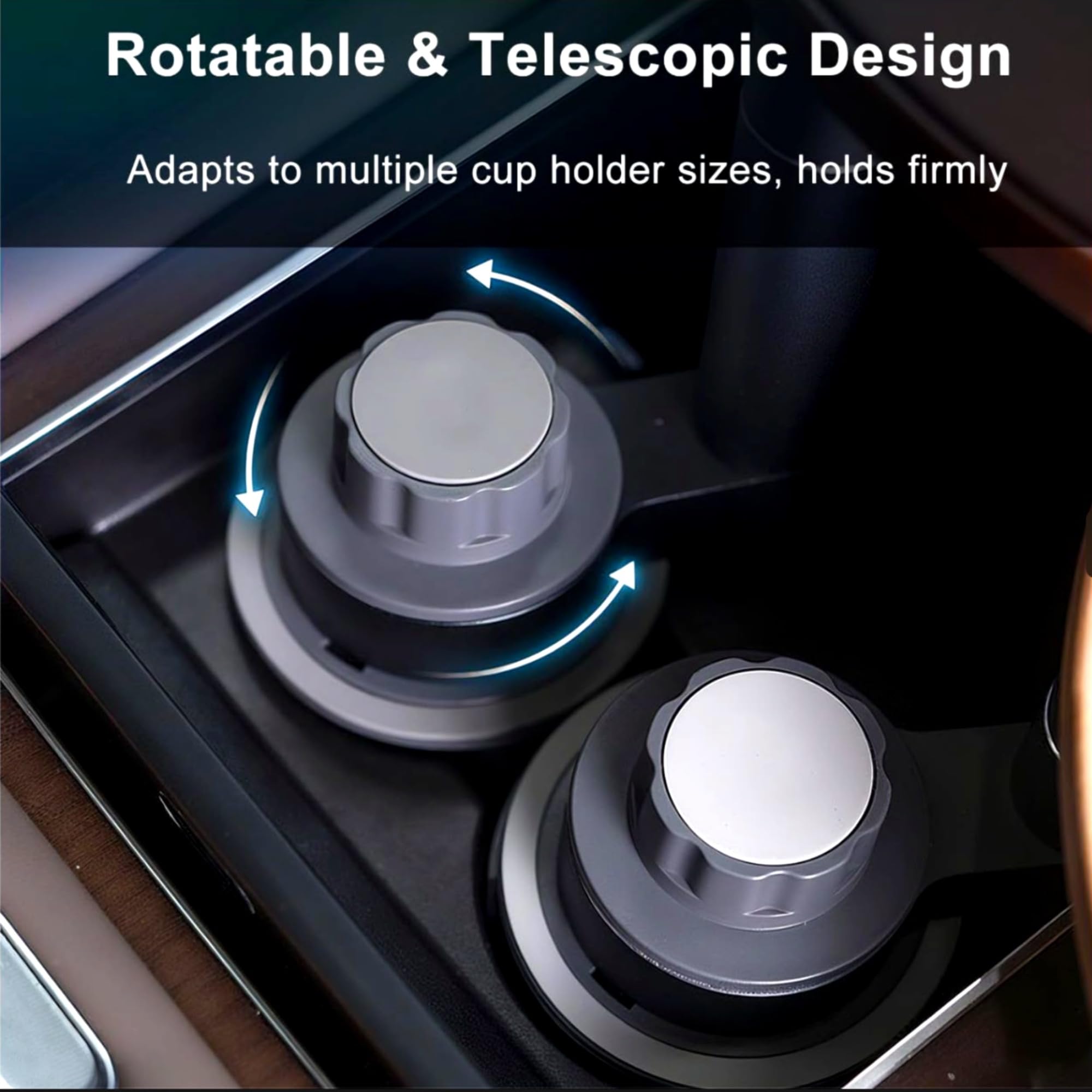 Solid Wood Floating Table for Tesla's Front and Rear Cup Holders