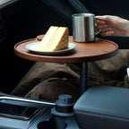 Solid Wood Floating Table for Tesla's Front and Rear Cup Holders