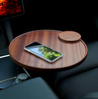 Solid Wood Floating Table for Tesla's Front and Rear Cup Holders