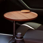 Solid Wood Floating Table for Tesla's Front and Rear Cup Holders