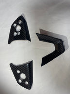 Steering Wheel Bezel Overlay Real Dry Carbon Fiber for Model 3 Highland & Model Y Juniper (3 Pieces)