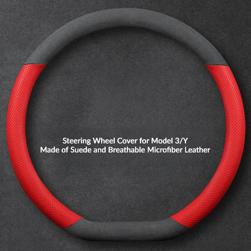 Suede Steering Wheel Cover for Tesla Model 3/Y