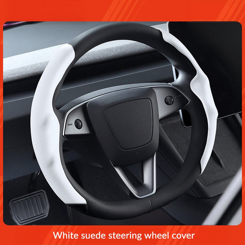 Suede Sport Steering Wheel Cover for Tesla Model 3 /Y