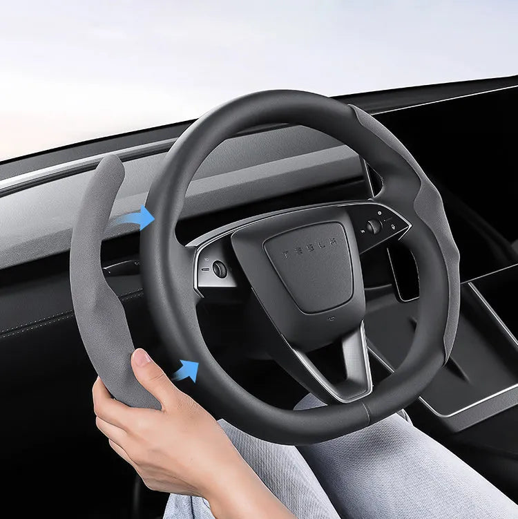 Suede Sport Steering Wheel Cover for Tesla Model 3 /Y