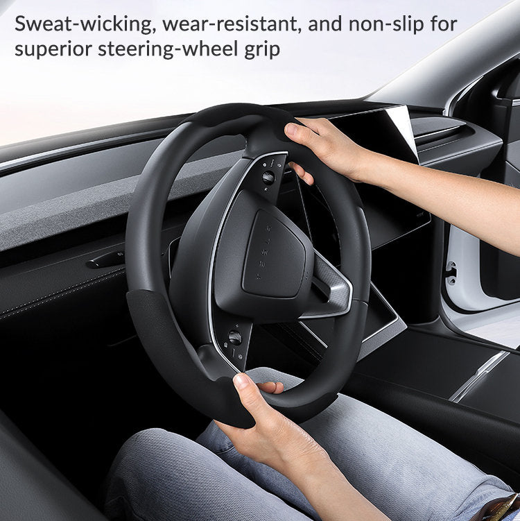 Suede Sport Steering Wheel Cover for Tesla Model 3 /Y