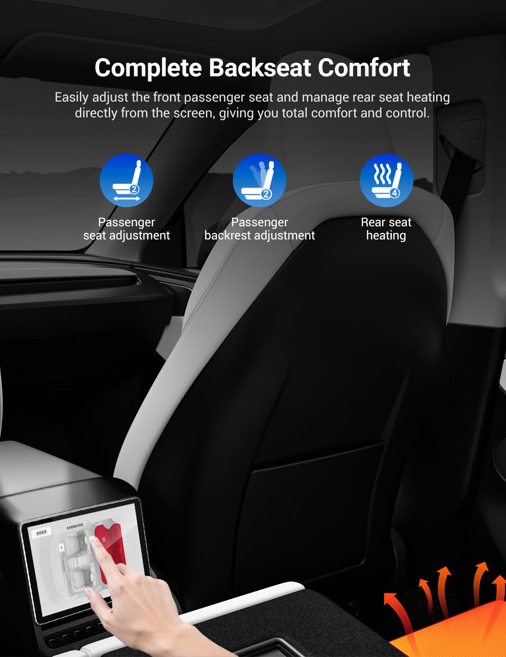 8 Inch 4G Android Rear Entertainment Screen Display for Tesla Model Y / 3