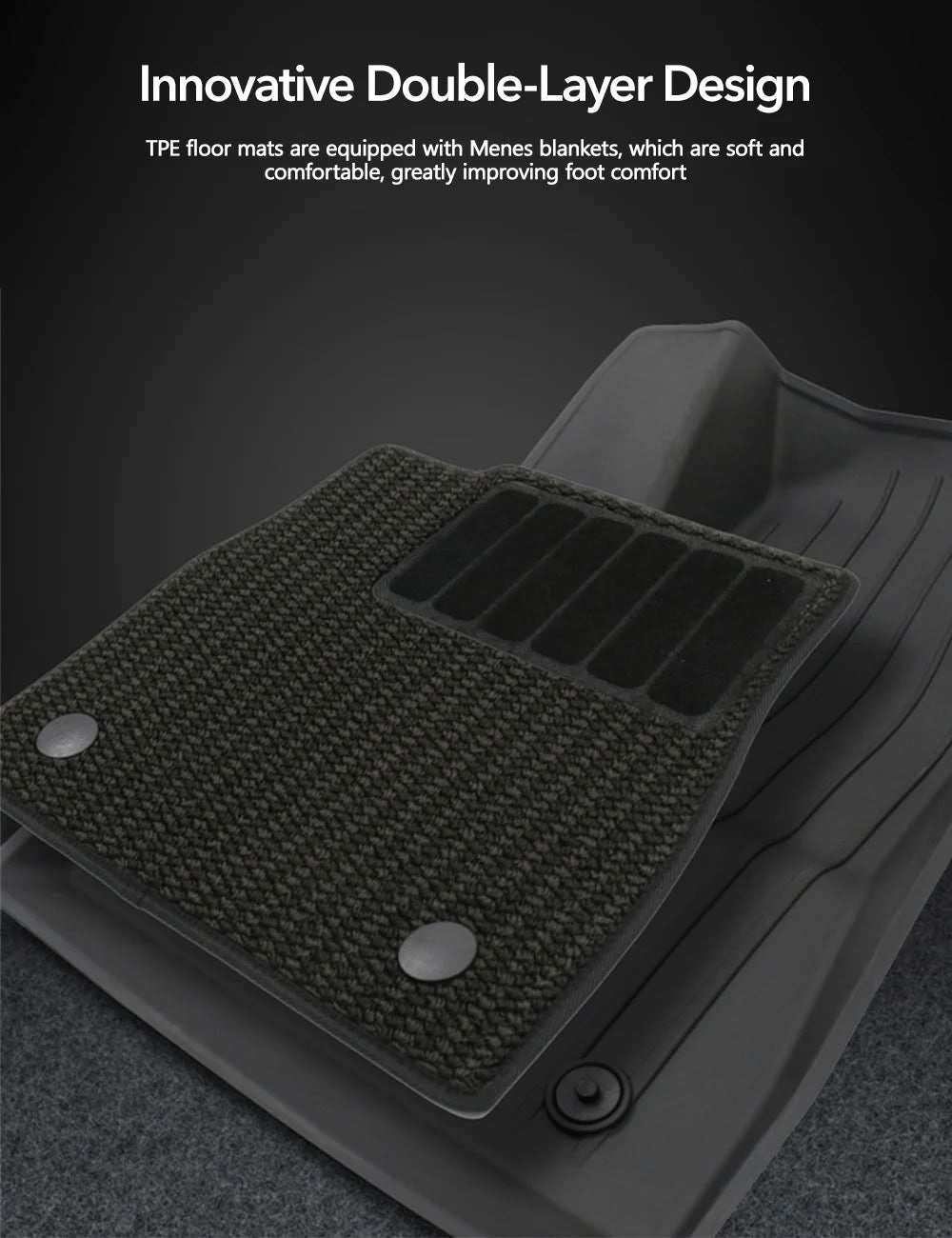 TPE+Menes Double Layer Floor Mats for Tesla Model 3/Y