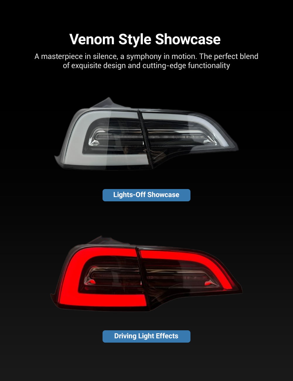 Tesla Model 3/Y Venom Style Tail Lights 丨Stylish Upgrade