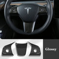True Carbon Fiber Steering Wheel Patch for Tesla Model 3/Y