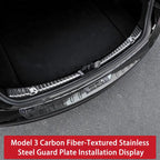 Trunk Guard Plate for Tesla Model 3/Y – Stainless Steel, Black Titanium Coating