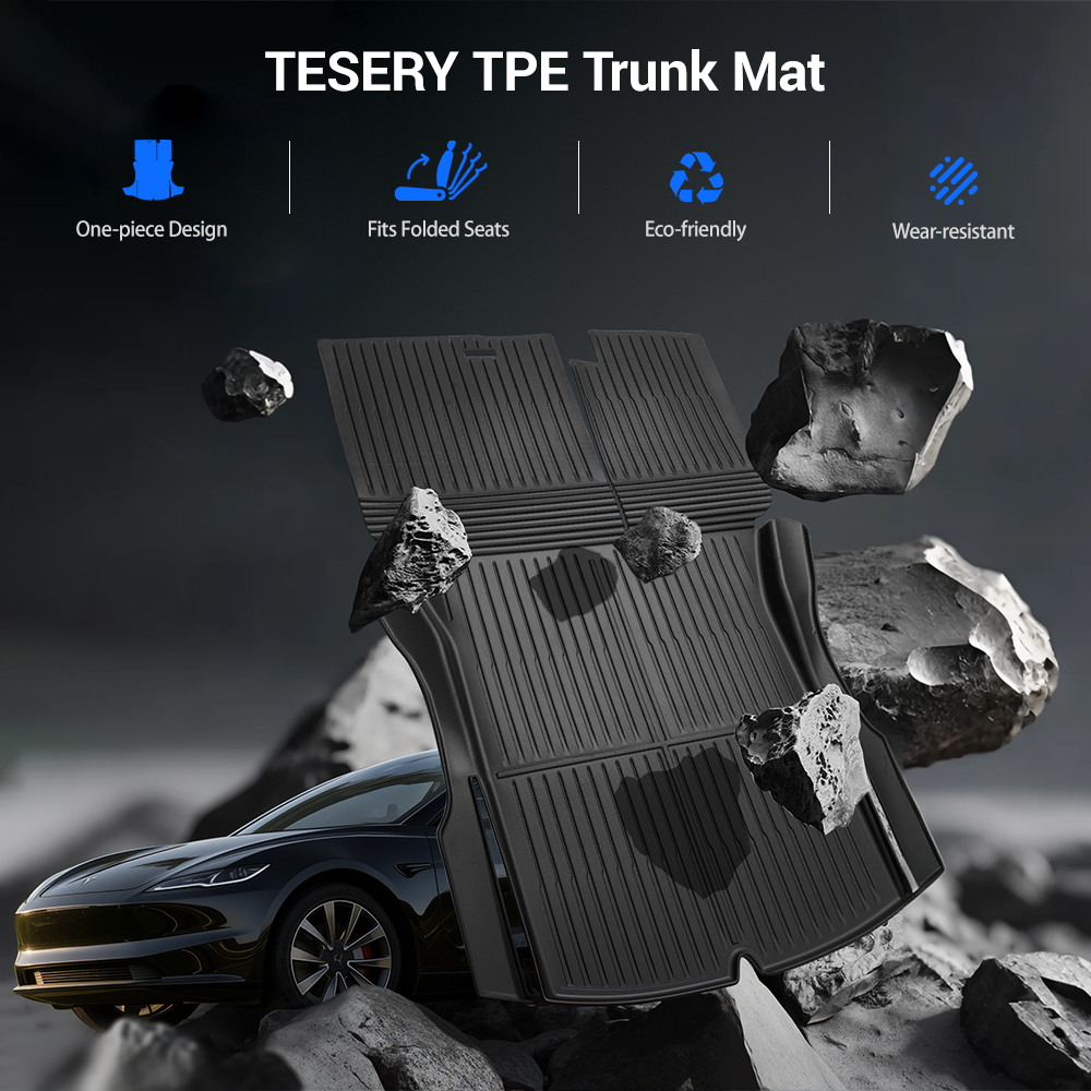 Trunk Mat With Backrest Mat for Tesla Model 3 Highland