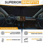 Windshield Sunshade for Tesla Model 3/Y – UV Protection,Foldable Storage