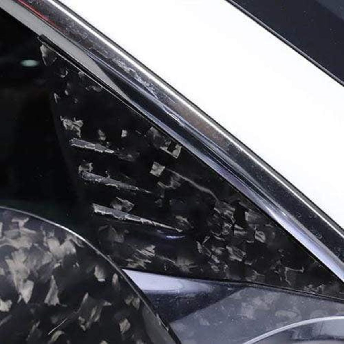 Dry Carbon Fiber A-Pillar Glass Trim for Tesla Model 3/Y