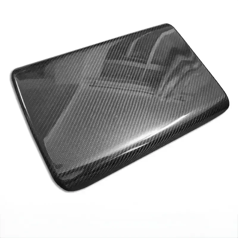 Armrest Box Dry Carbon Fiber Overlay for Tesla Model S/X 2021+