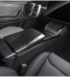 Armrest Box Dry Carbon Fiber Overlay for Tesla Model S/X 2021+