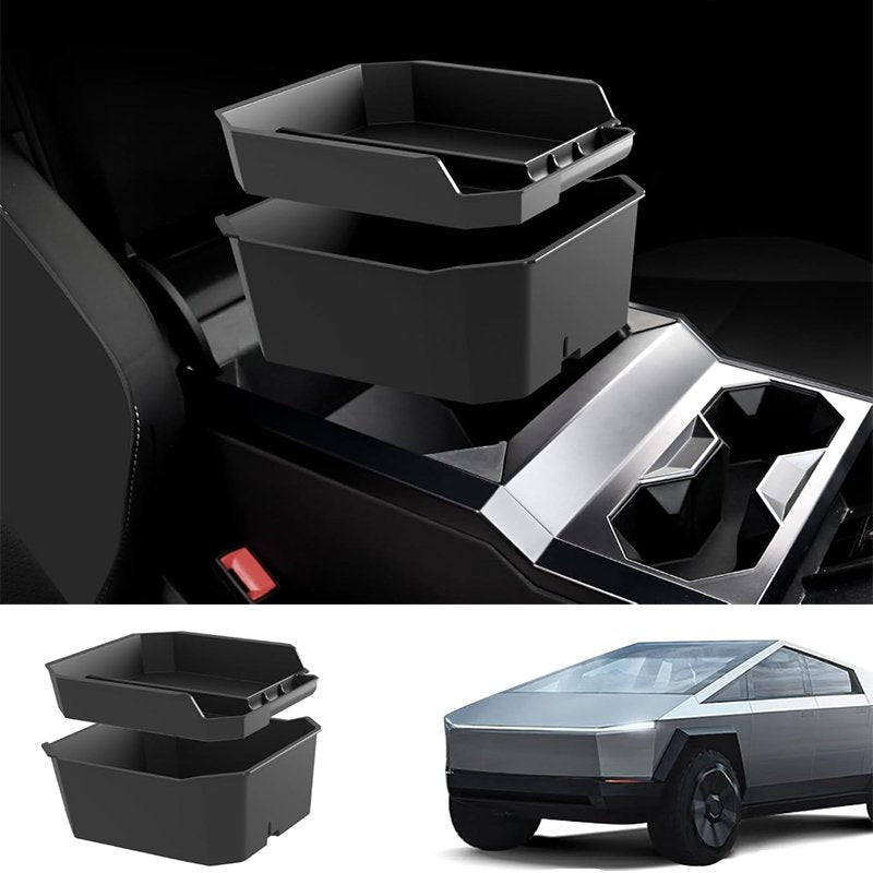 Armrest Storage Box Double Layer for Tesla Cybertruck