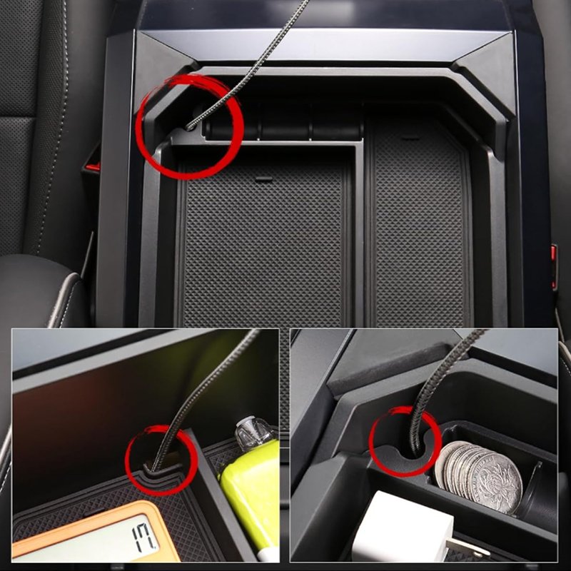 Armrest Storage Box Double Layer for Tesla Cybertruck