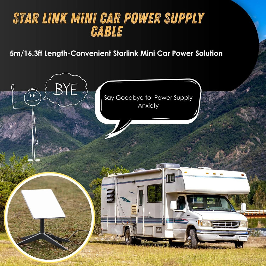 Car Cigarette Lighter to DC Power Cable for Starlink Mini