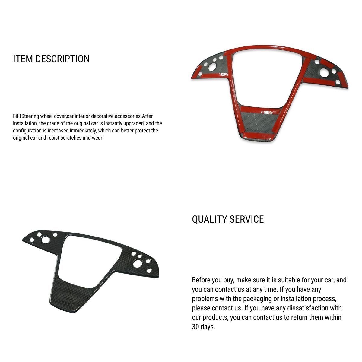 Carbon Fiber Steering Wheel Trim Panel Cover for Model S/X 2021+
