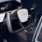 Carbon Fiber Yoke Plaid Steering Wheel Upgrade for Tesla Model S / X 2021-2025
