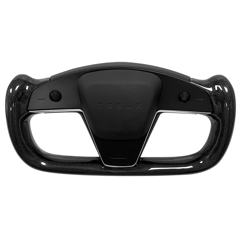 Carbon Fiber Yoke Plaid Steering Wheel Upgrade for Tesla Model S / X 2021-2025