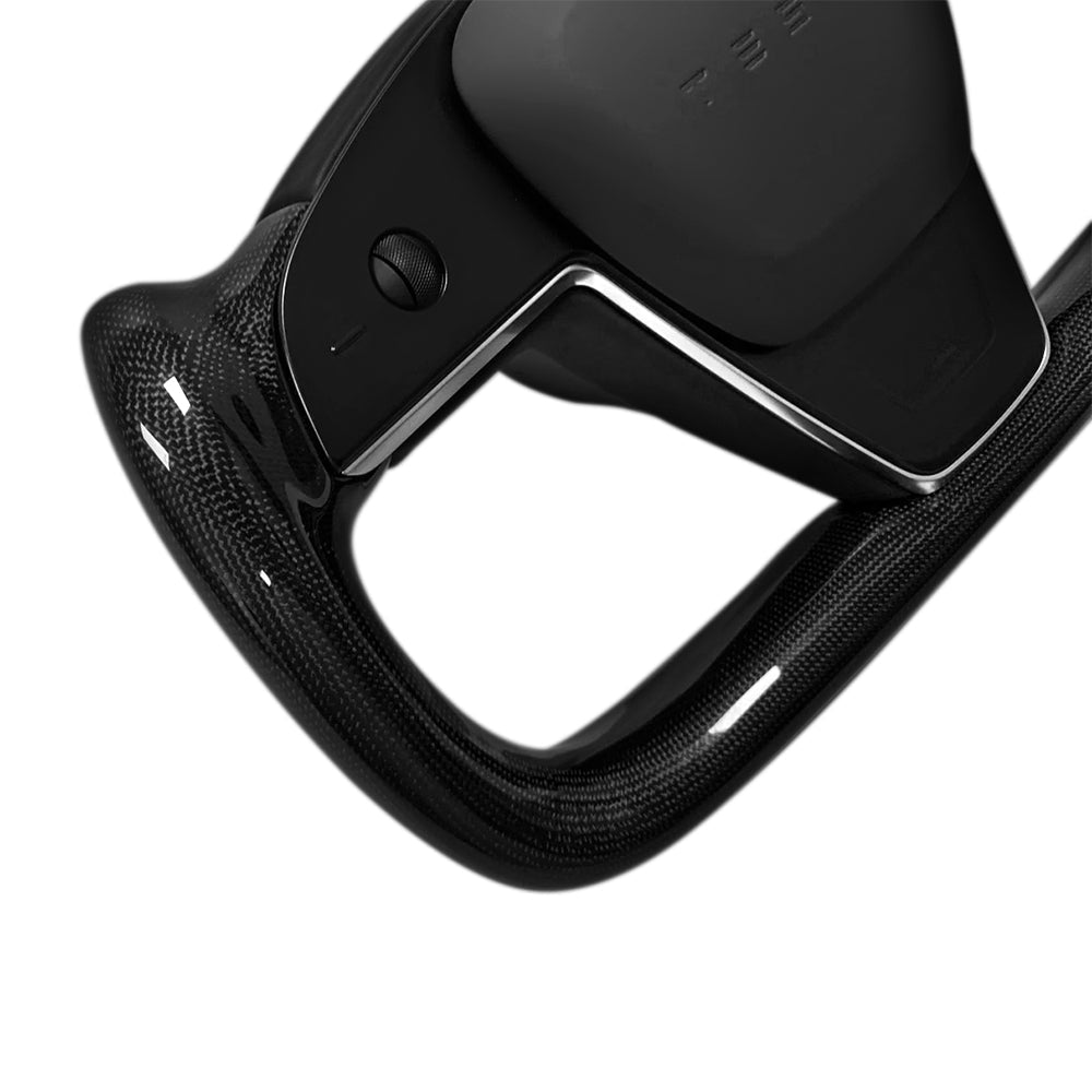 Carbon Fiber Yoke Plaid Steering Wheel Upgrade for Tesla Model S / X 2021-2025