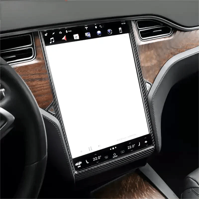 Center Display Frame Dry Carbon Fiber Overlay for Tesla Model S/X 2014-2020