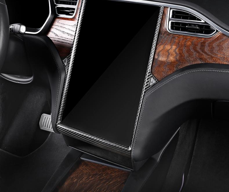 Center Display Frame Dry Carbon Fiber Overlay for Tesla Model S/X 2014-2020