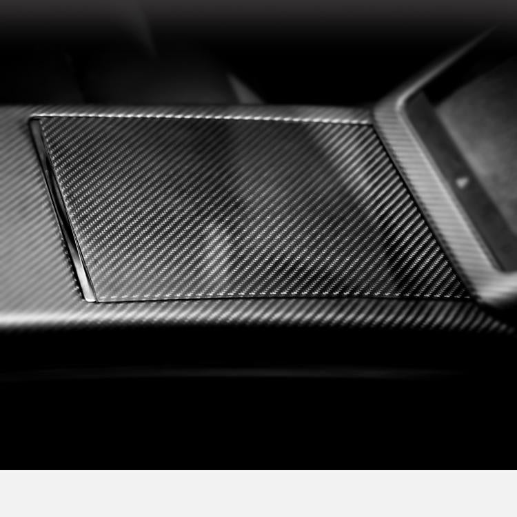 Center Panel Storage Box Dry Carbon Fiber Overlay for Tesla Model S/X 2021+