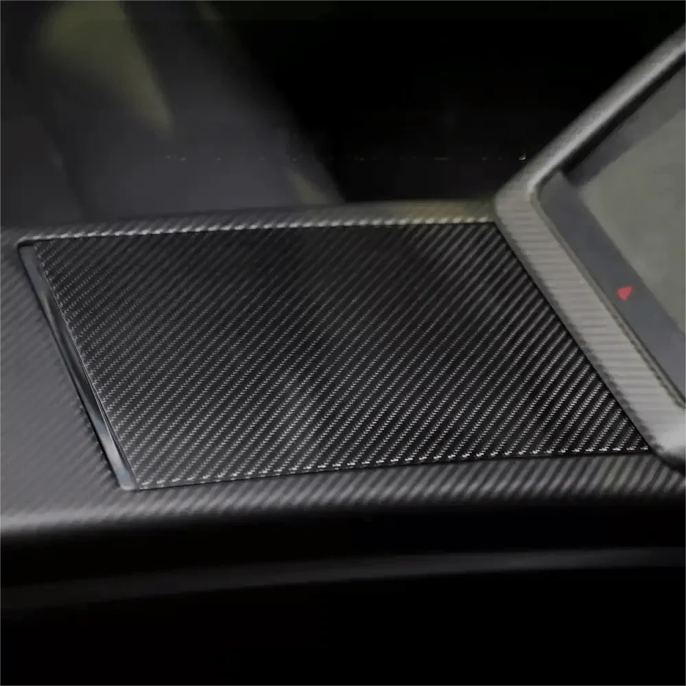 Center Panel Storage Box Dry Carbon Fiber Overlay for Tesla Model S/X 2021+