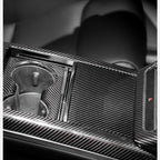 Center Panel Storage Box Dry Carbon Fiber Overlay for Tesla Model S/X 2021+