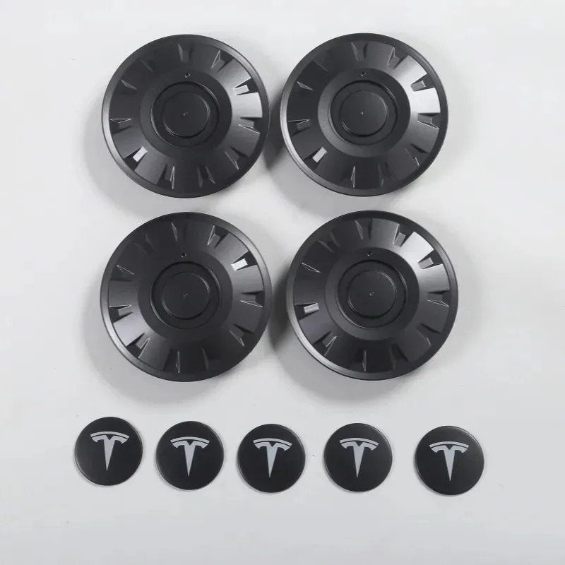 Tesla Model 3 Highland Wheel Center Caps - 18/19 inch ABS Hub Caps - Full Coverage Protection & Easy Snap-On Installation