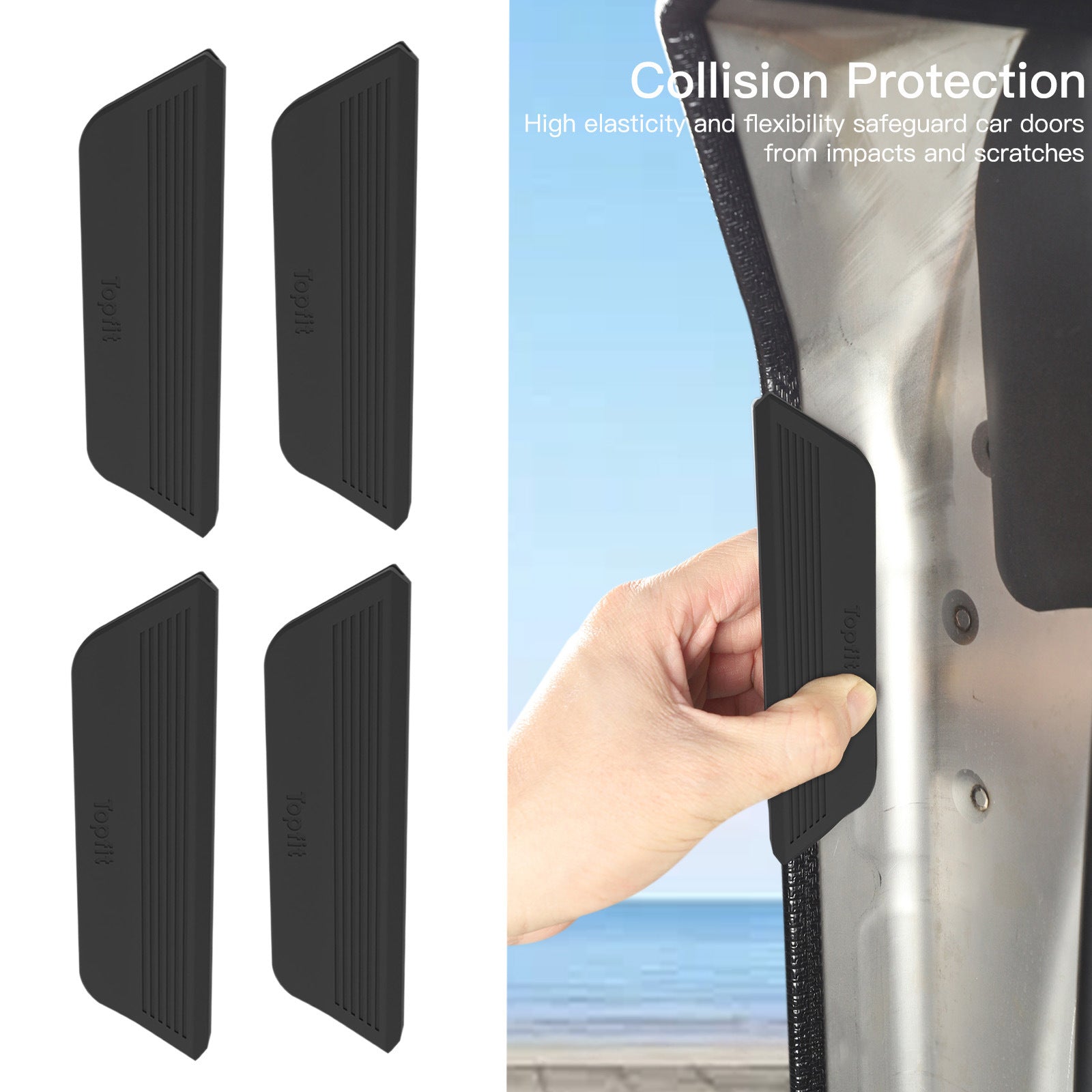 4-Pack Black Silicone Armrest Pads for Tesla Cybertruck