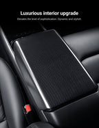 Dry Carbon Fiber Armrest Box Trim Cover for Tesla Cybertrunk