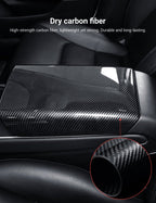 Dry Carbon Fiber Armrest Box Trim Cover for Tesla Cybertrunk