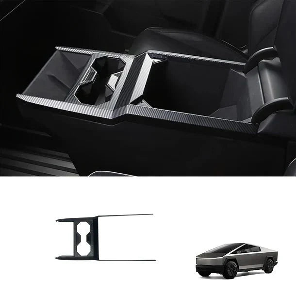 Dry Carbon Fiber Center Console Cup Holder for Tesla Cybertruck