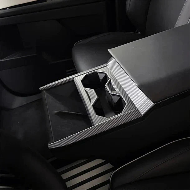 Dry Carbon Fiber Center Console Cup Holder for Tesla Cybertruck