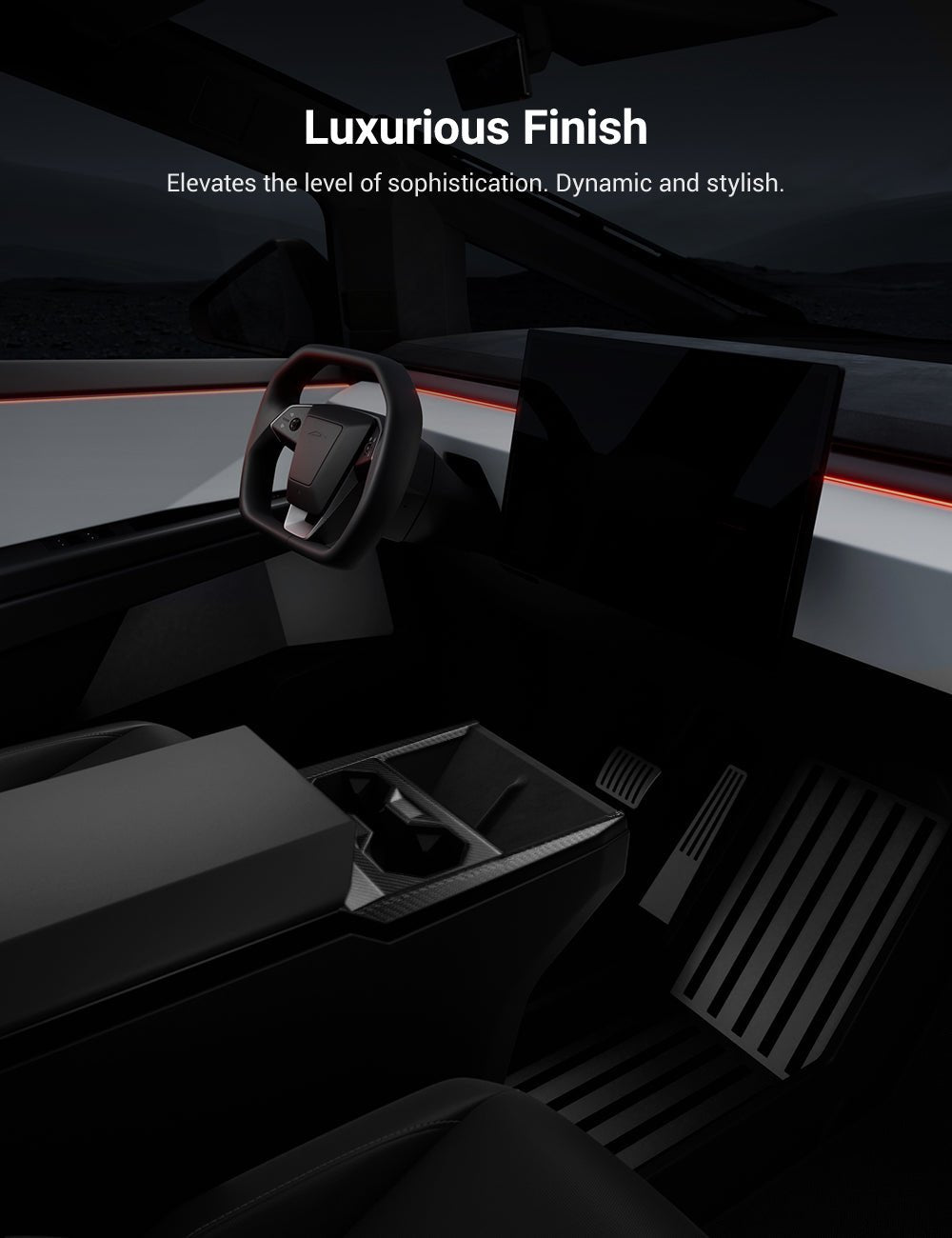 Dry Carbon Fiber Center Console Cup Holder for Tesla Cybertruck
