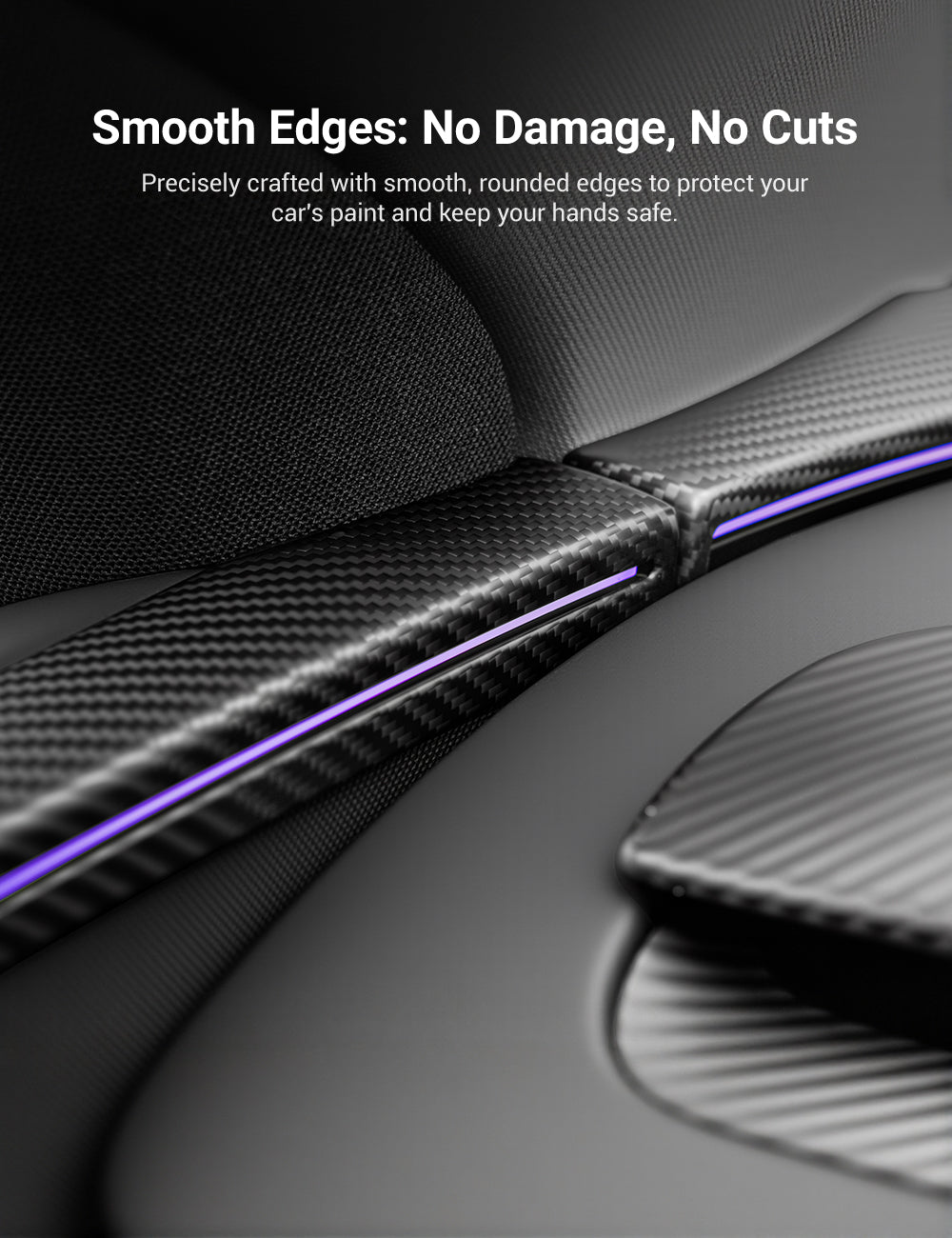 Dry Carbon Fiber Door Trim Cover for Tesla Model Y Juniper