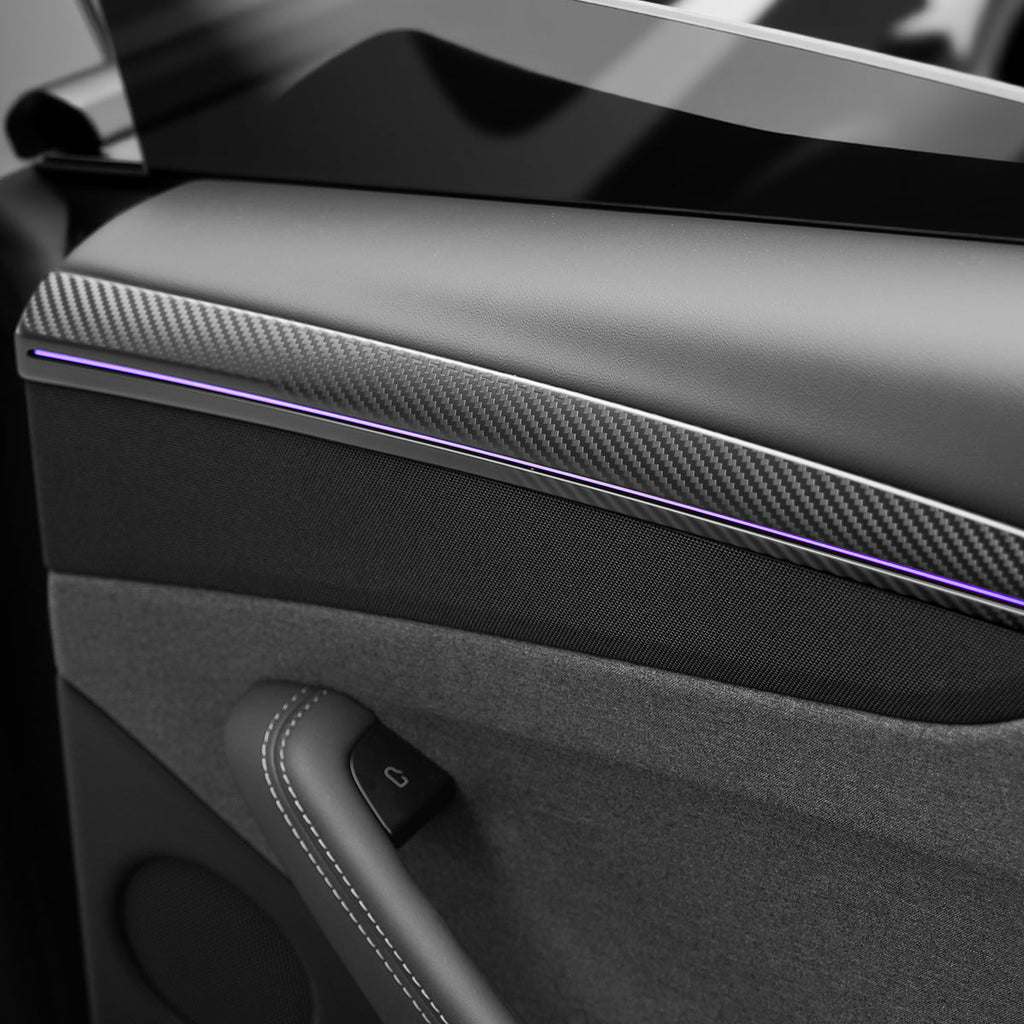 Dry Carbon Fiber Door Trim Cover for Tesla Model Y Juniper