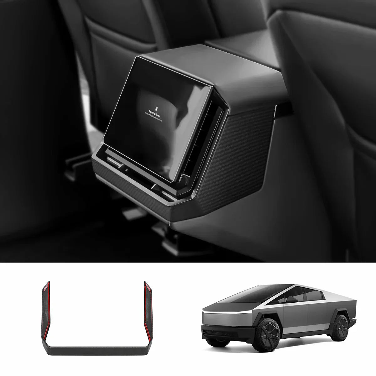 Dry Carbon Fiber Rear Screen Frame Cover / Frame Full Wrap for Tesla Cybertruck