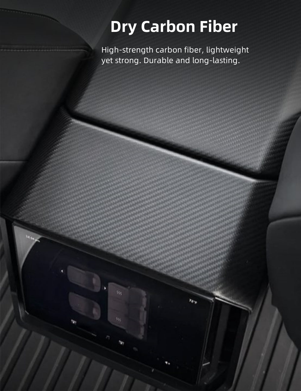 Dry Carbon Fiber Rear Screen Frame Cover / Frame Full Wrap for Tesla Cybertruck