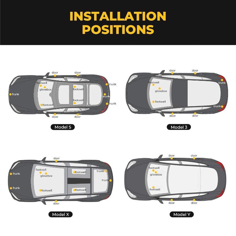 Footwell LED Lights for Tesla Model 3/Y/S/X (4PCS)