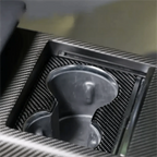 Front Water Cup Frame Dry Carbon Fiber Overlay for Tesla Model S/X 2021+