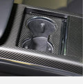 Front Water Cup Frame Dry Carbon Fiber Overlay for Tesla Model S/X 2021+