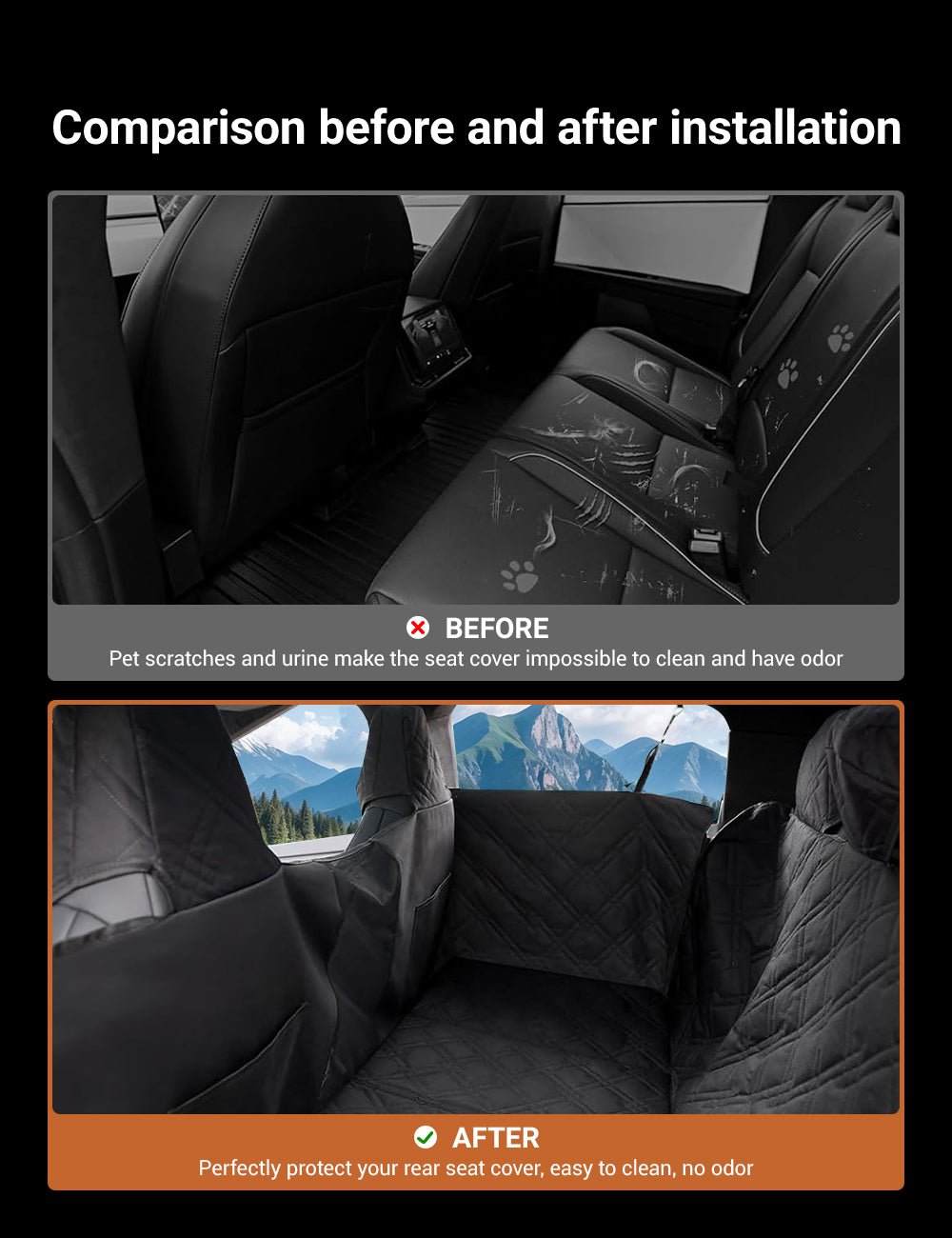 Full-Cover Rear Dog Seat Cover for Tesla Cybertruck