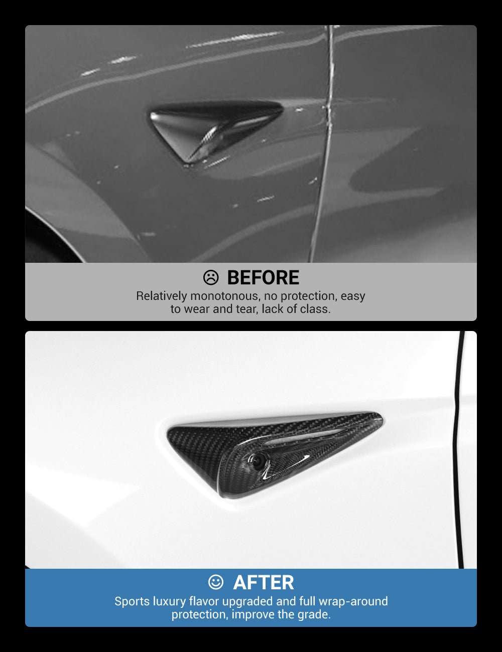 Tesla Model 3/Y Full Carbon Fiber Side Camera Covers