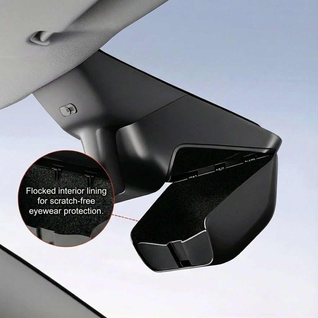 Hidden Sunglass  Storage for Model Y Juniper 2025+| Flocked ABS Storage Box